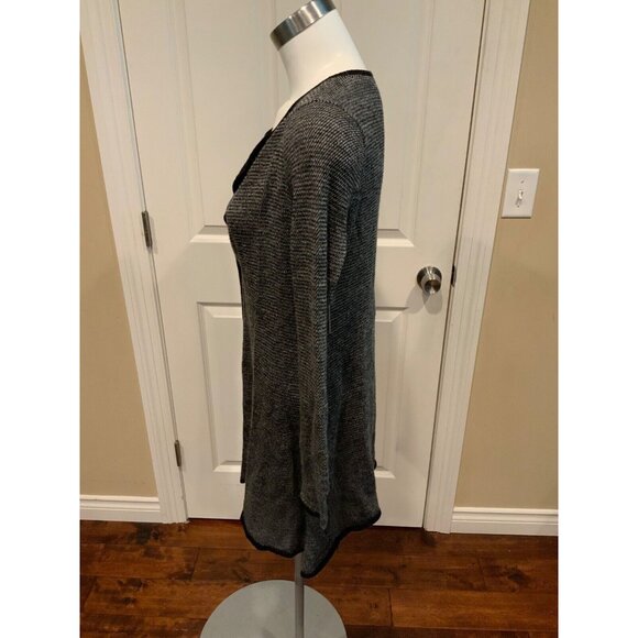 Eileen Fisher Black & White W/ Black Trim Cardigan, Size XS - Picture 5 of 7